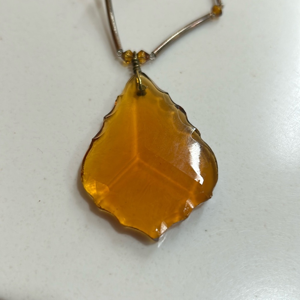 Huge vintage Amber necklace 2 inches long